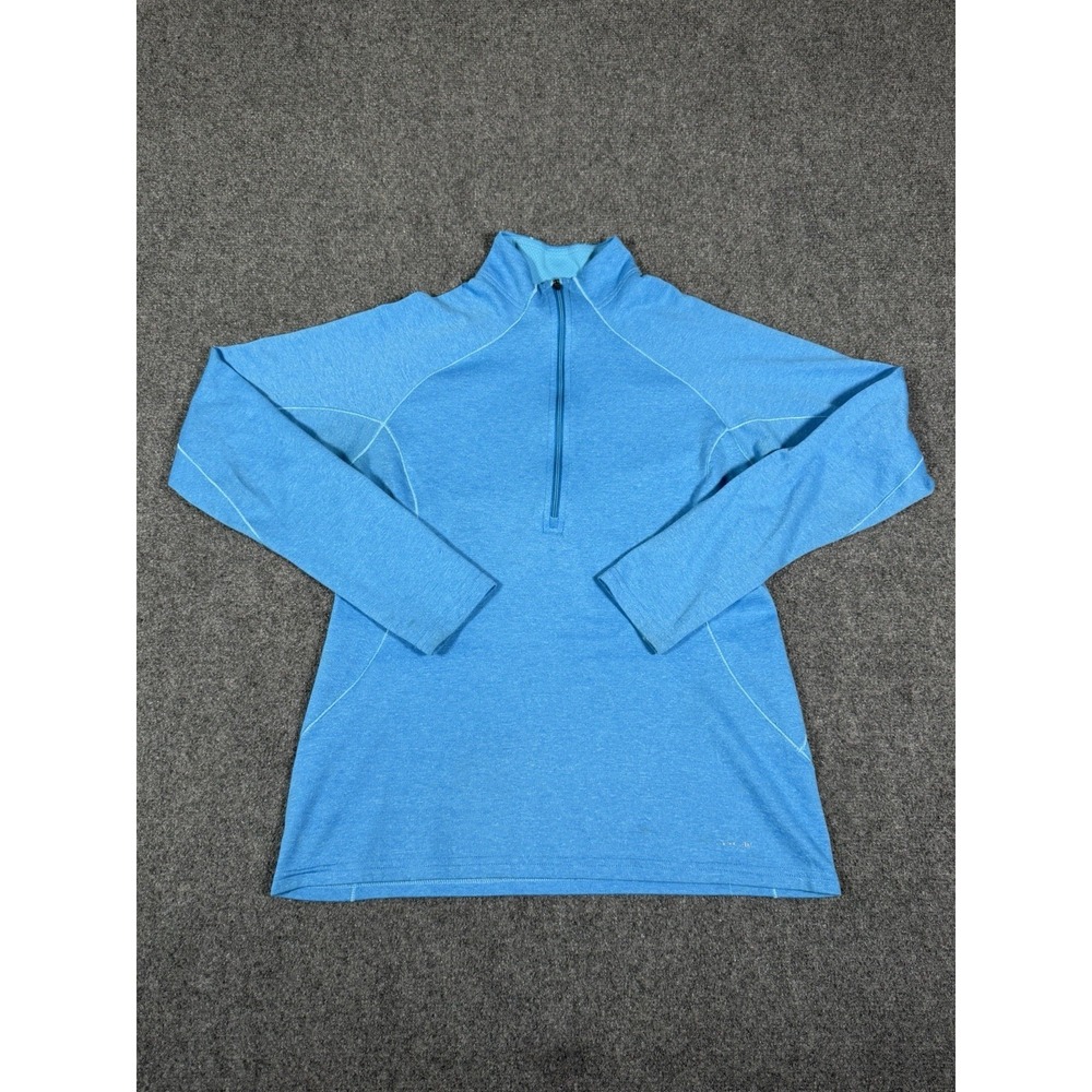 Patagonia Top Women Medium Blue Capilene 3 Midweight Base Layer 1/4 Zip Outdoors